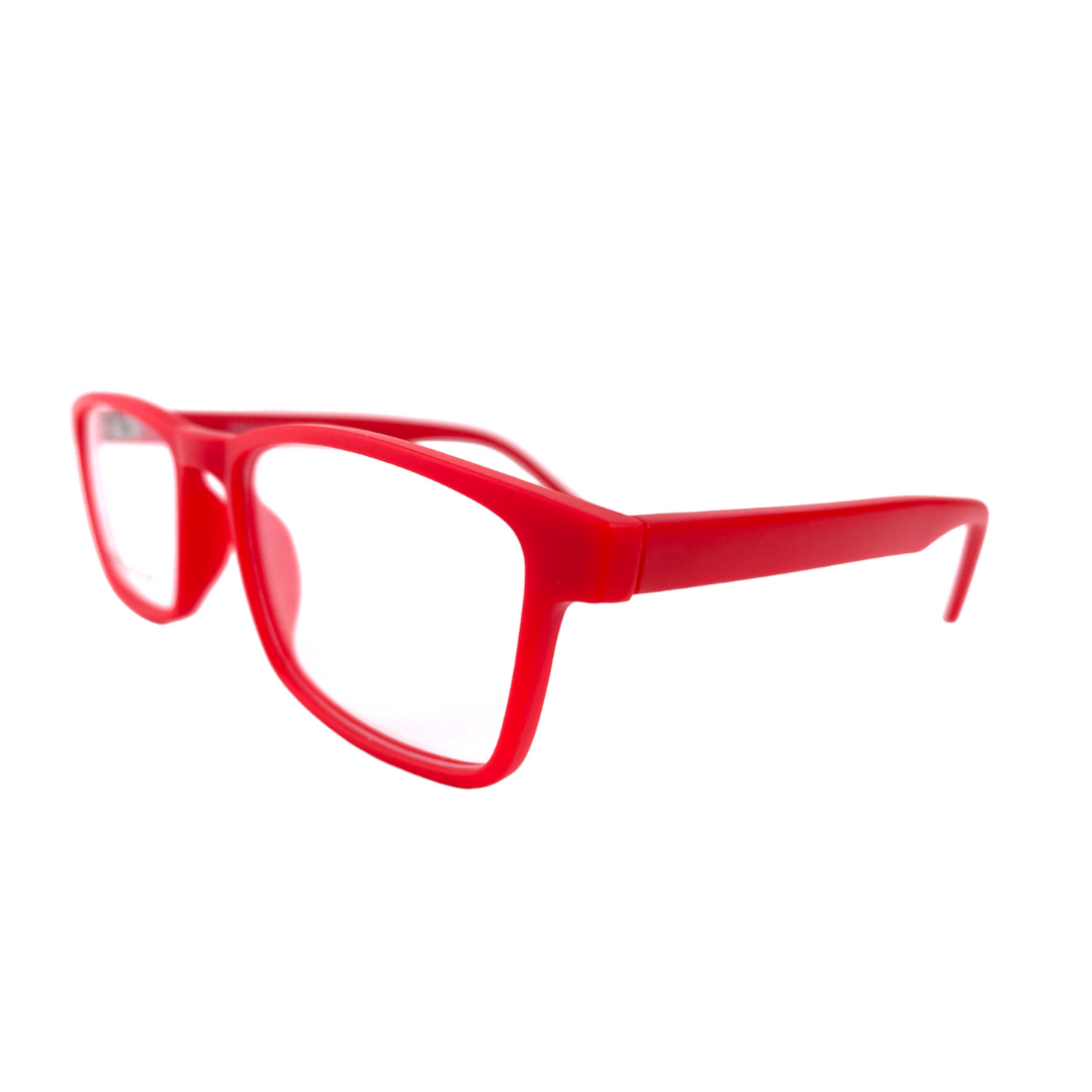 Lentes ópticos cuadrado rojo