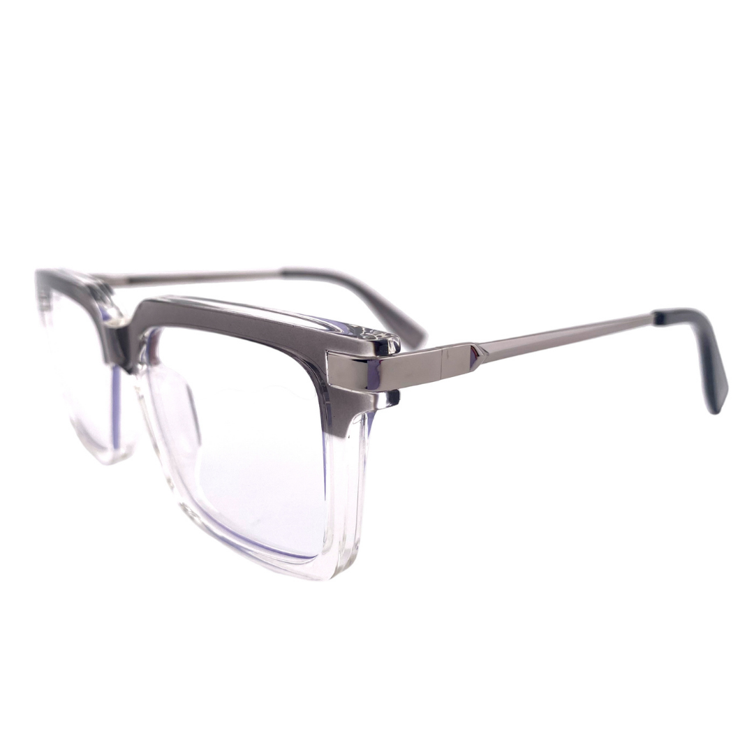 Lentes ópticos cuadrado plateado transparente