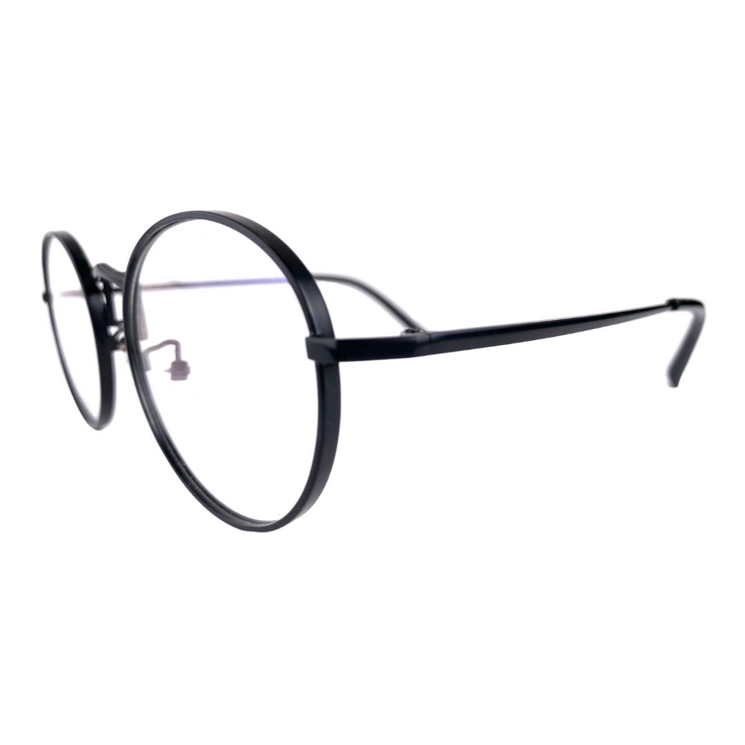 lentes ópticos redondos metálico negro