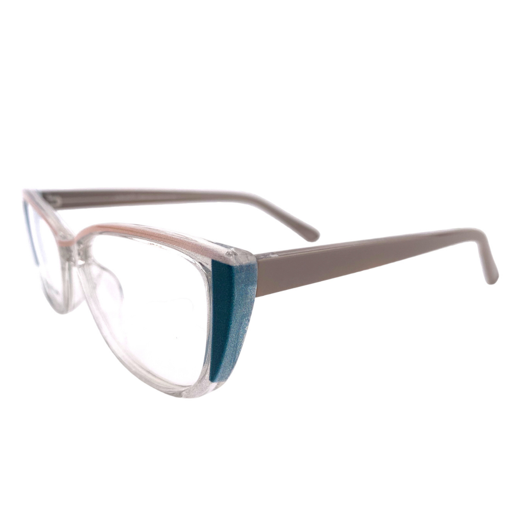 Lentes ópticos agatado gris verde petroleo