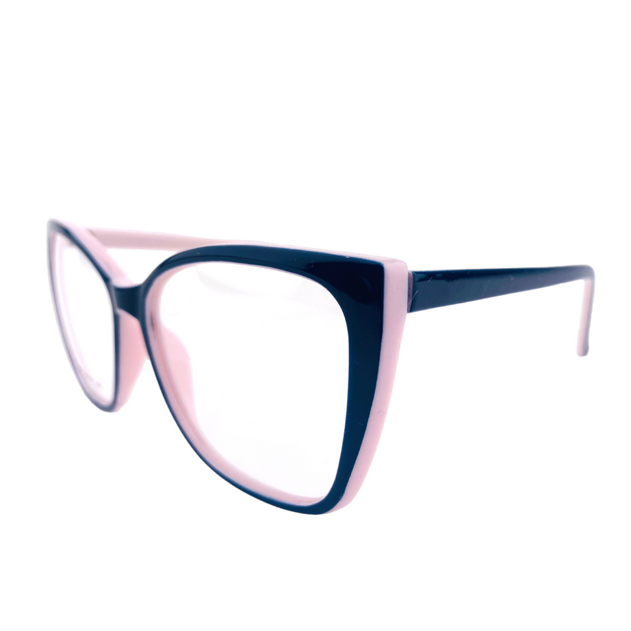 Lentes  ópticos cuadrado azul rosado