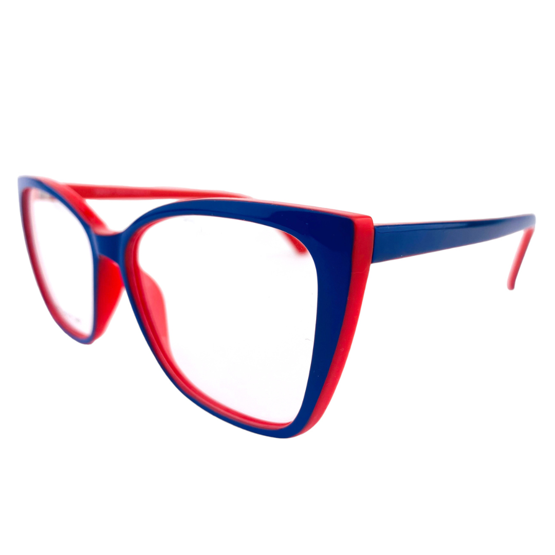 Lentes  ópticos cuadrado azul rojo