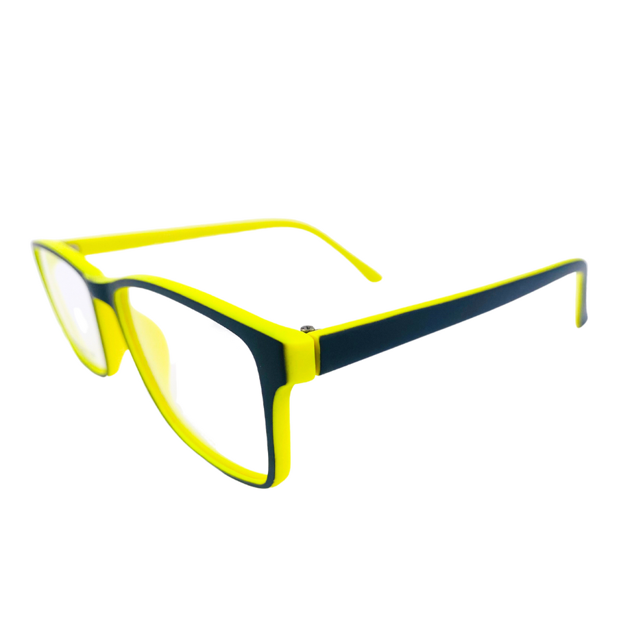 Lentes  ópticos cuadrado negro amarillo