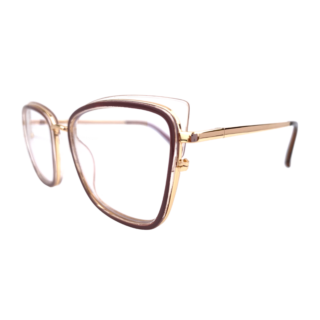 Lentes  ópticos cuadrado metálico rosa