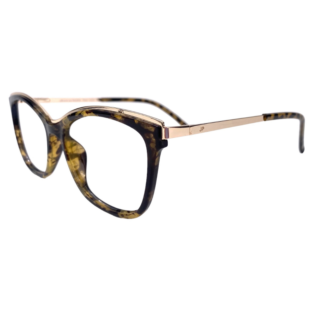 Lentes  ópticos cuadrado print dorado