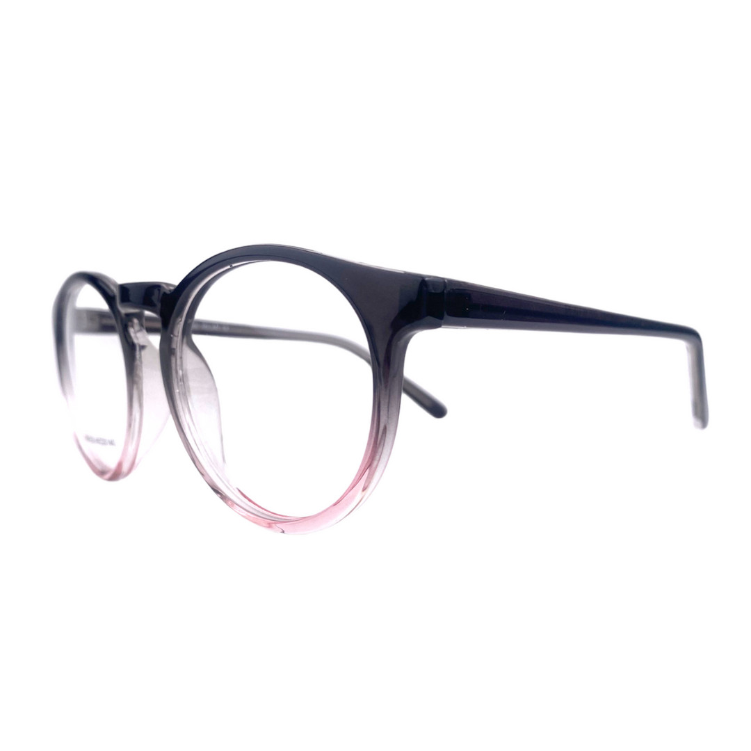 lentes ópticos redondos negro rosado degrade