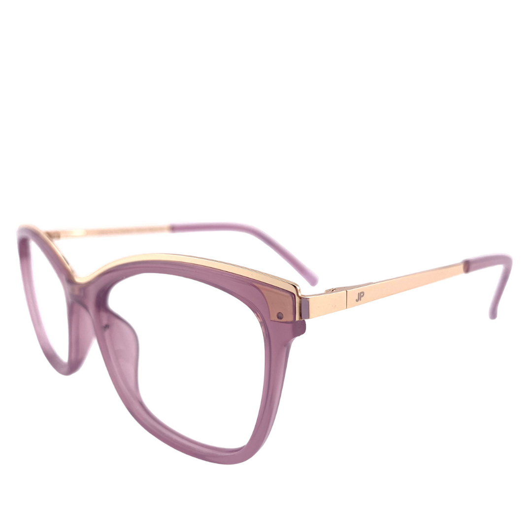 Lentes  ópticos cuadrado lila dorado