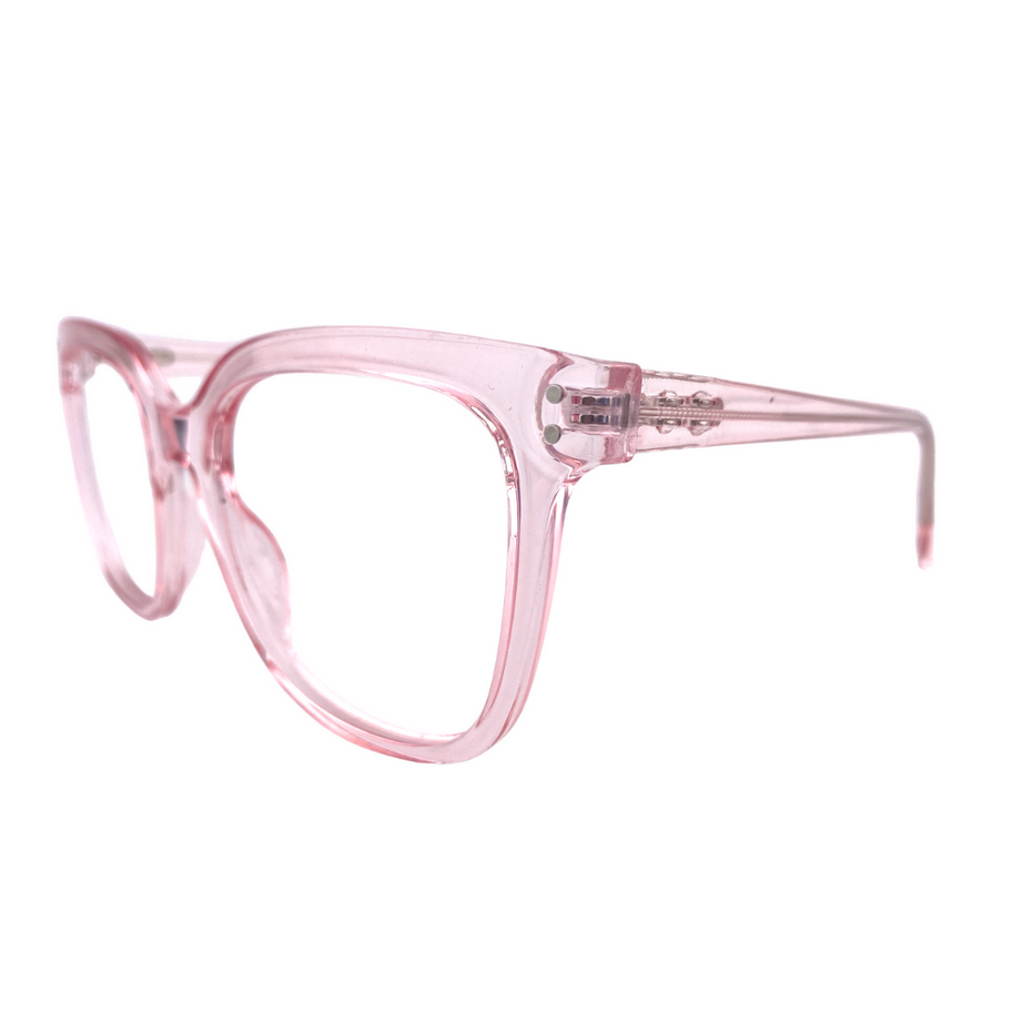 Lentes  ópticos cuadrado rosado transparente