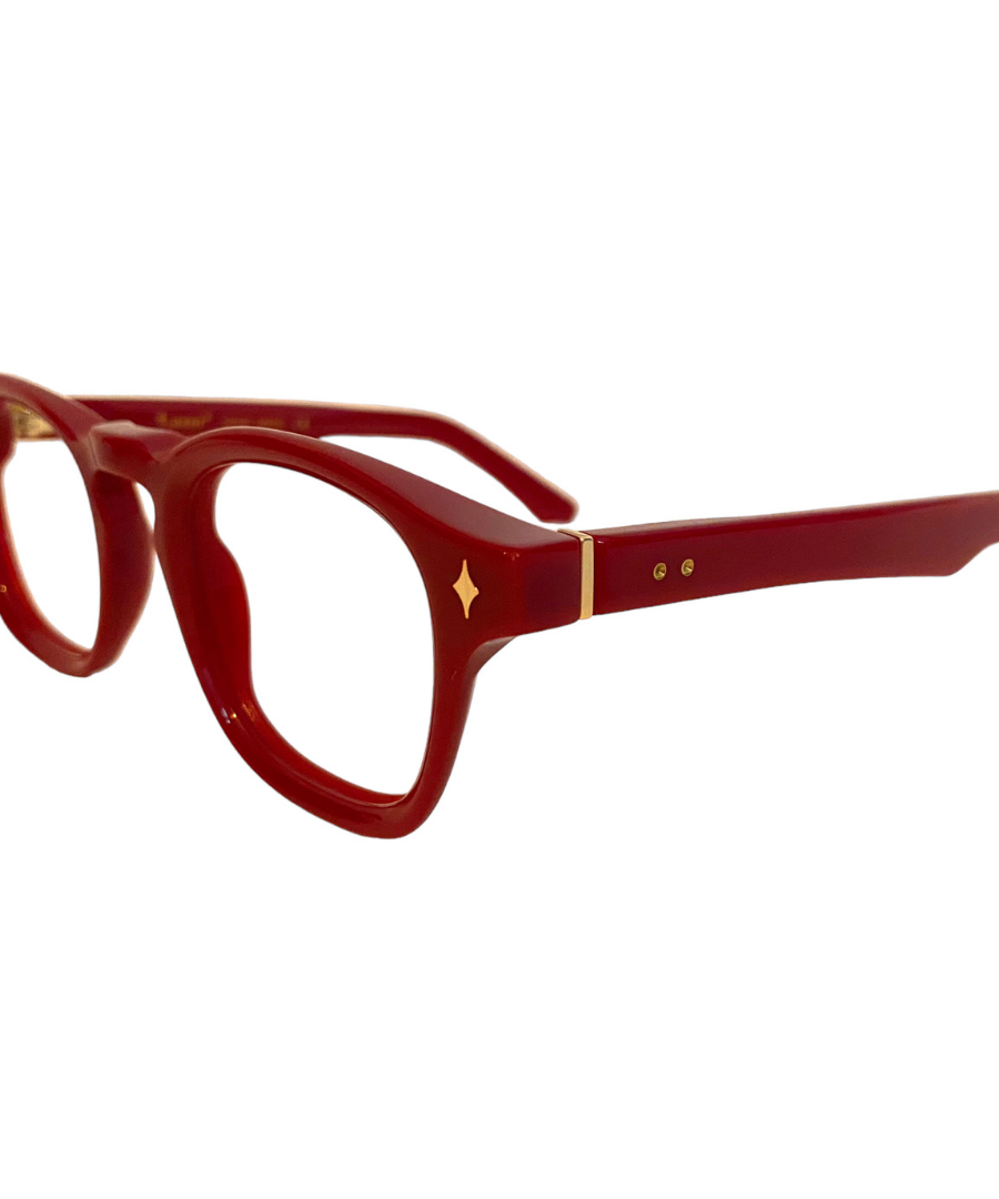 lentes ópticos redondos rojo