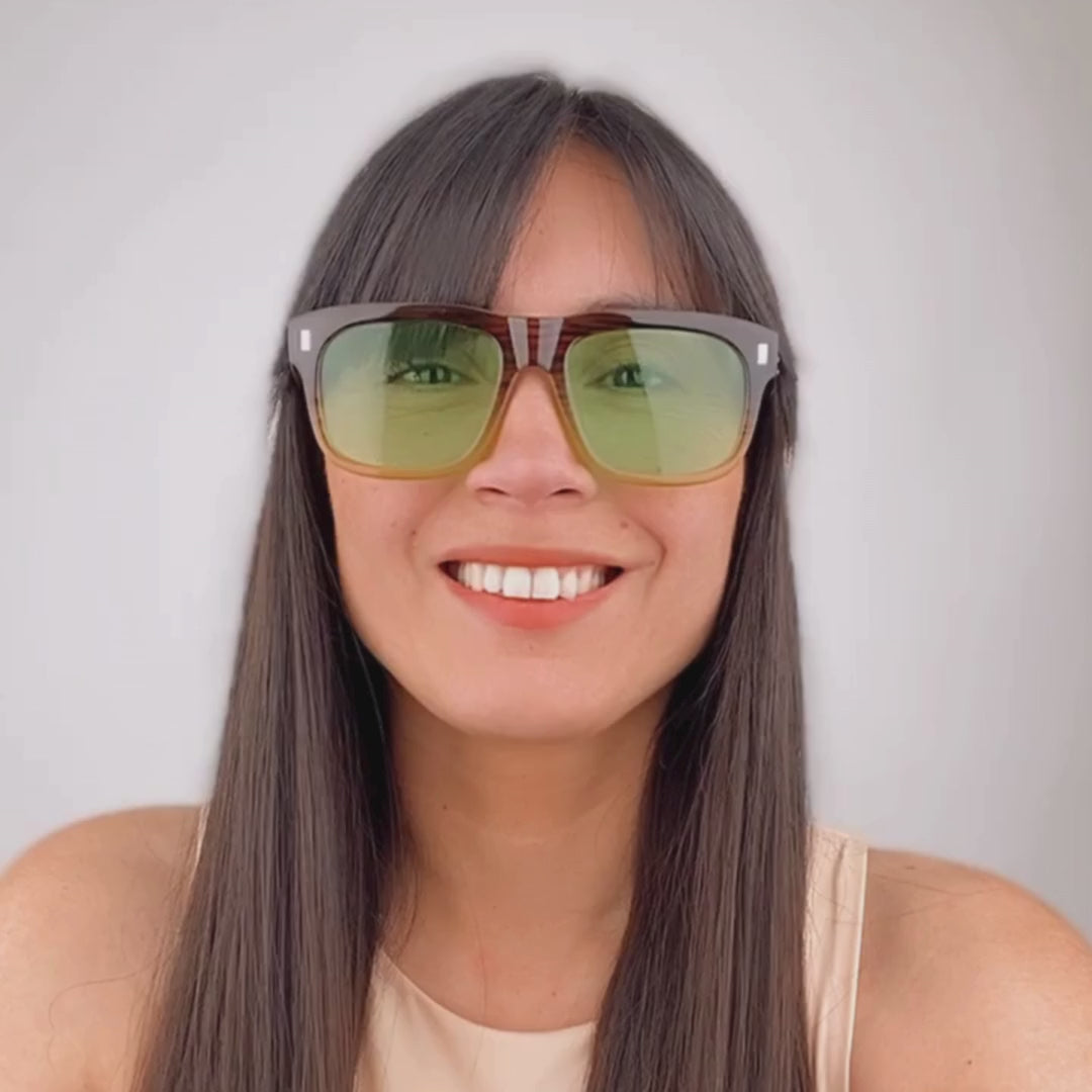 Lentes de Sol Café/Verde #8