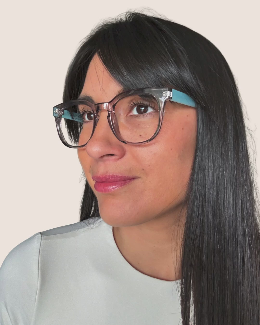 Lentes Ópticos Gallarda Negro Transparente/Celeste #86