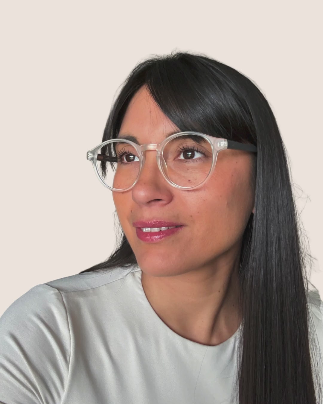 Lentes Gallarda · Redondo Transparente/Gris