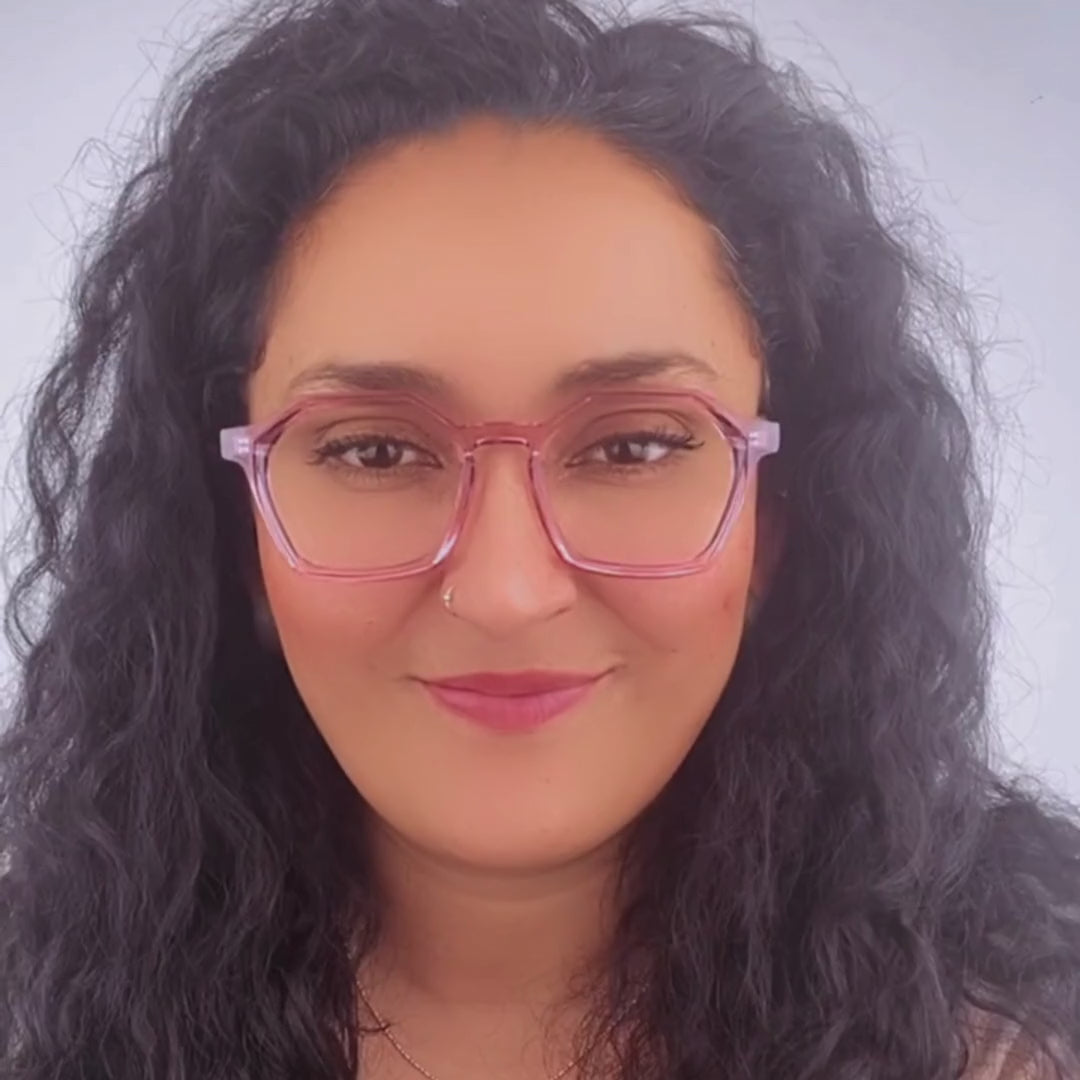 Lentes Ópticos Máxima Rosa Transparente/Verde #129